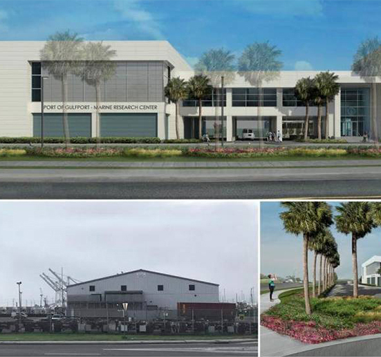 Exterior shots of the marine research center